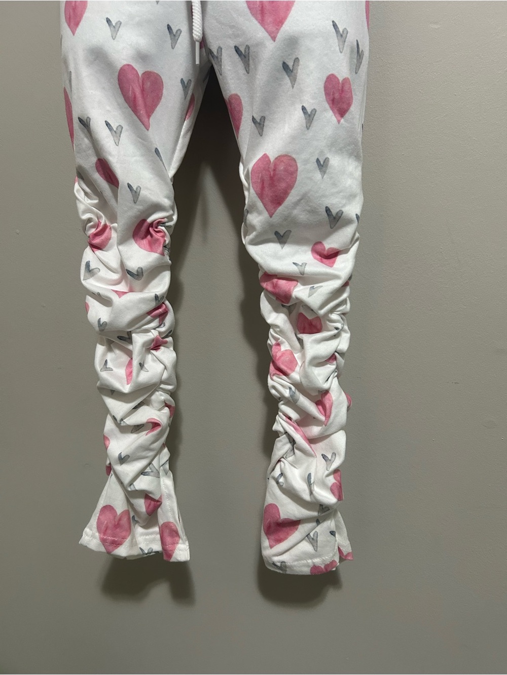 Heart Pattern Ruched Stack Leggings Set Colourful NWOT - Picture 6 of 10